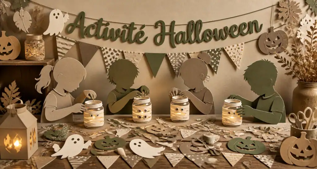 activité halloween bricolage enfants paper cut