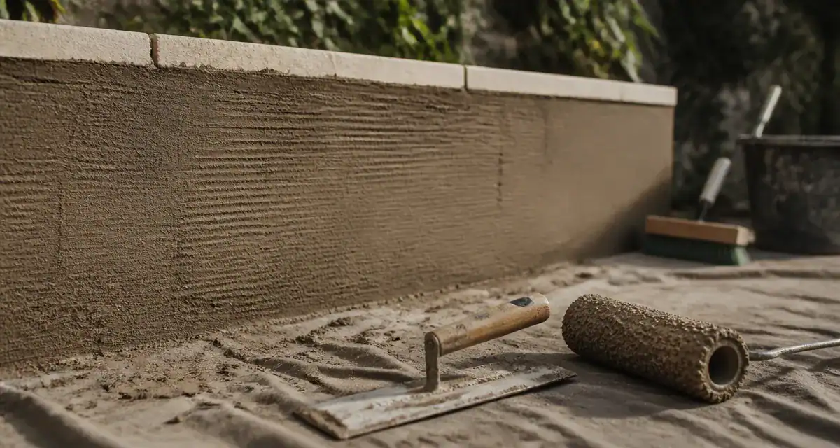 Crépi muret finition pour éviter les micro-fissures
