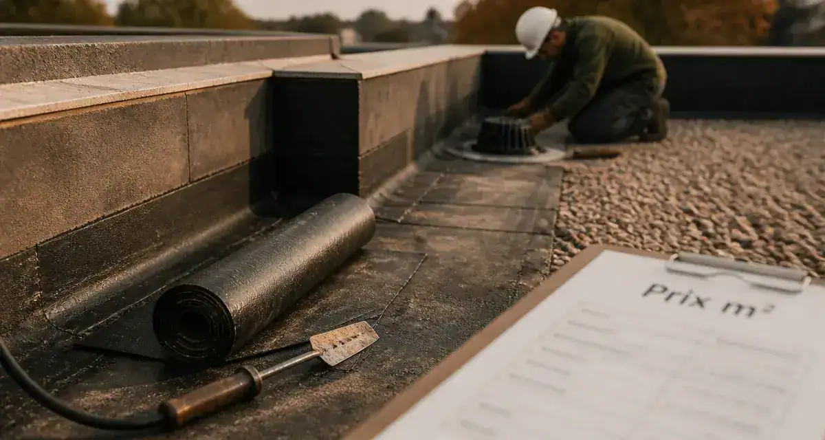Étanchéité toit terrasse prix au m2 : chantier et budget selon matériaux