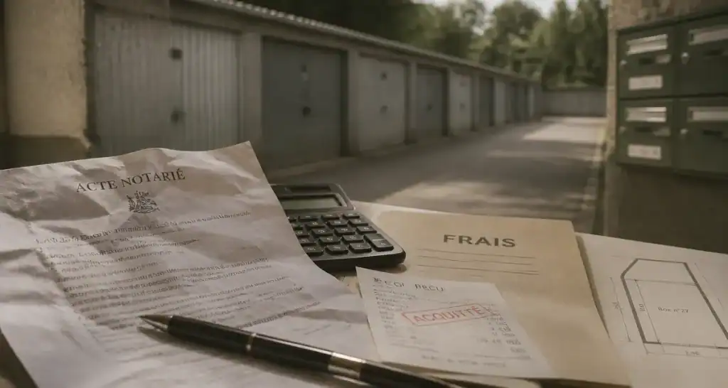 Garage frais de notaire : acte notarié, calculatrice et dossier de frais