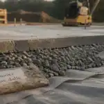 Gravier sous dalle 20/40 ou 0/31.5 avant coulage : géotextile et dalle béton