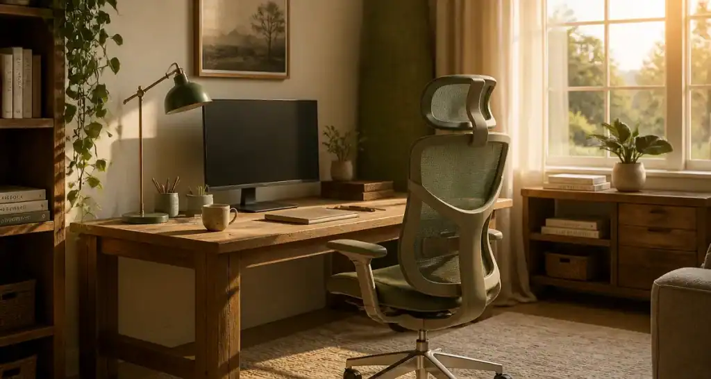 meilleur chaise ergonomique 2025 devant bureau en bois