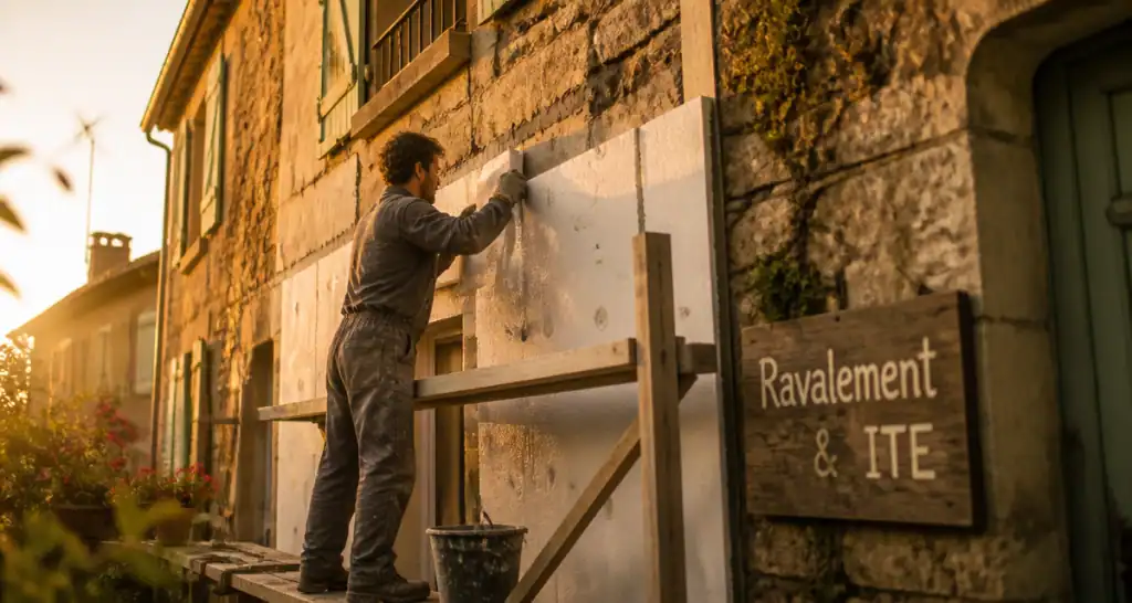 Ravalement ITE sur façade ancienne