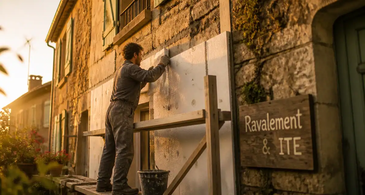 Ravalement ITE sur façade ancienne