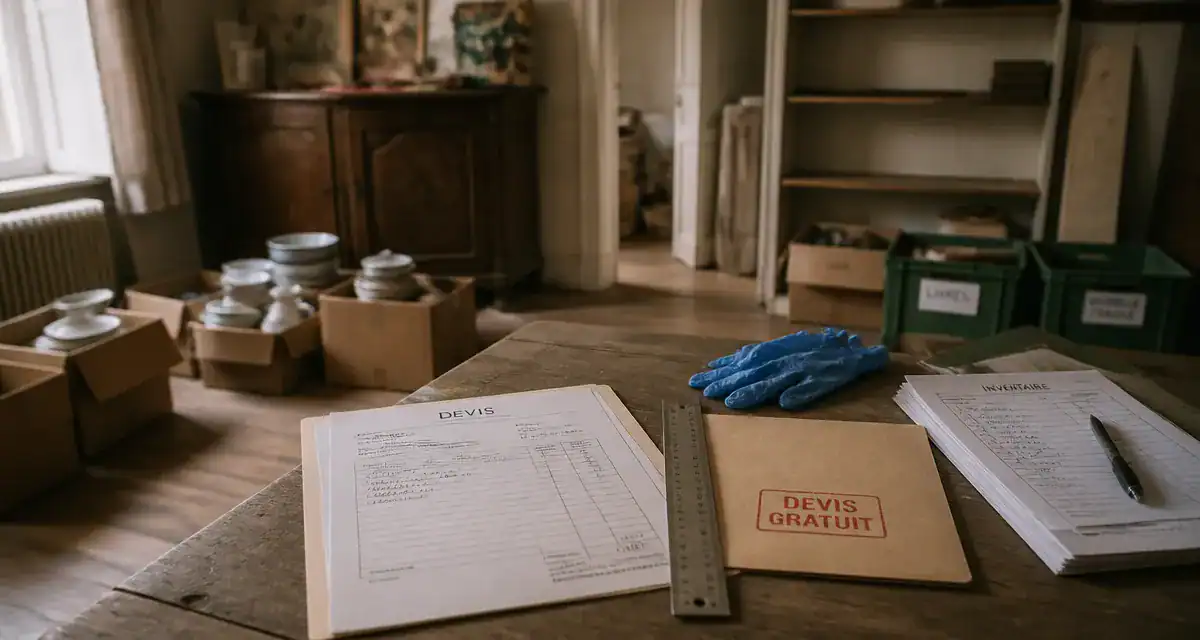 Vide maison Limoges : intérieur en cours de débarras