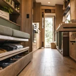 Aménagement tiny house : circulation fluide, rangements intégrés et mobilier multifonction