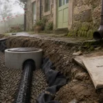 Drainage maison ancienne prix : tranchée drainante, pente 1% et tuyau perforé