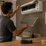 Entretien climatiseur : filtres nettoyés toutes les 2 à 3 semaines