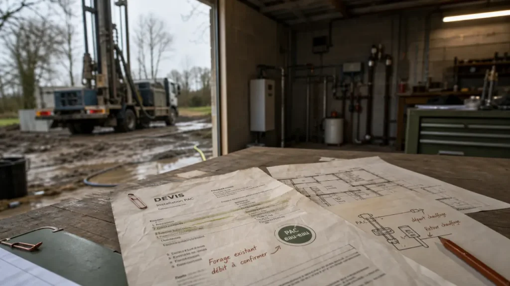 Le vrai prix d’une pompe à chaleur eau-eau : forage, aides et coût au m²