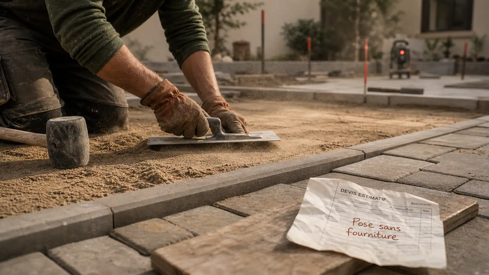 Prix pose pavé m2 sans fourniture, artisan pose pavés sur sable