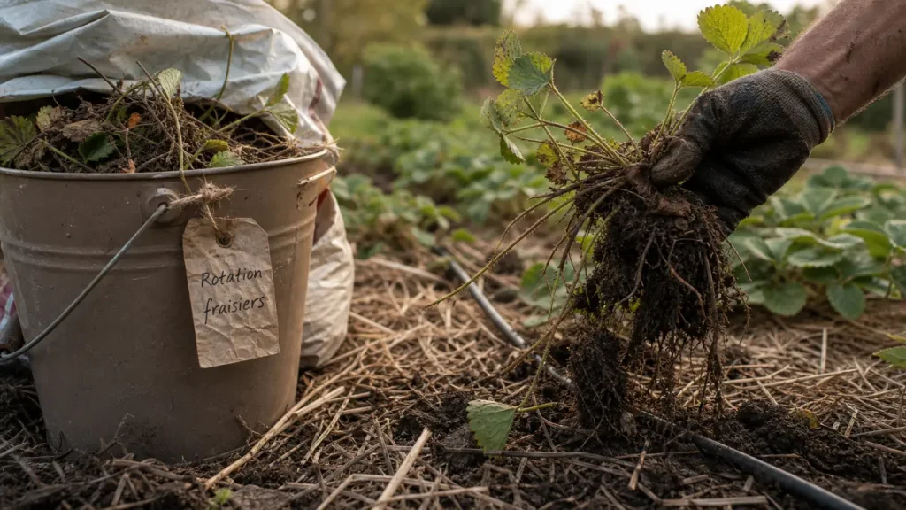 Que faire des vieux fraisiers : remplacer un fraisier malade, rotation et compost