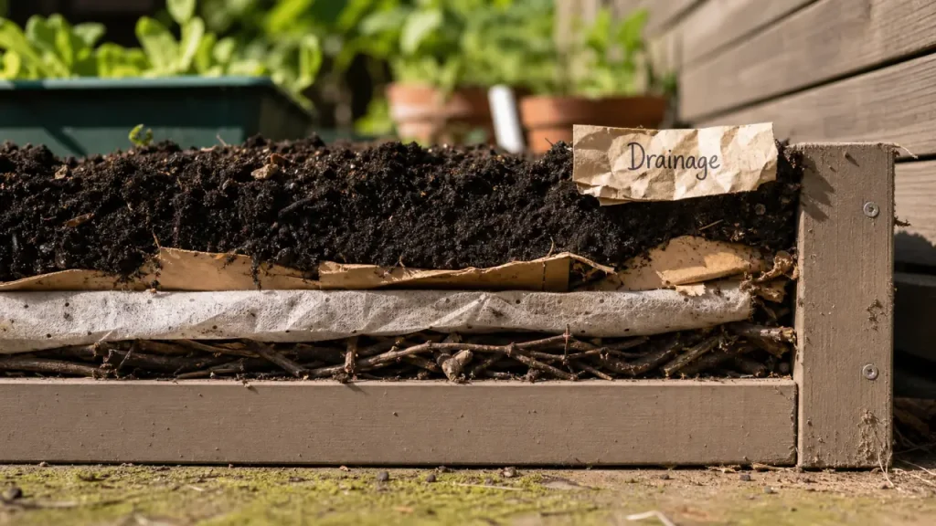 Carton, géotextile ou graviers : que mettre au fond d’un carré potager selon votre installation ?