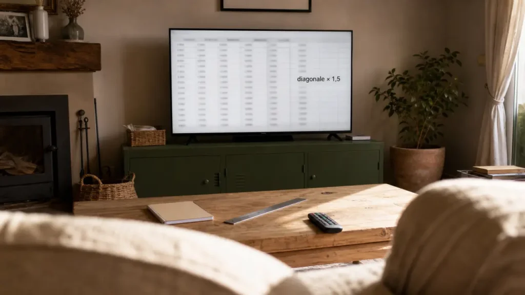 Quelle distance entre TV et canapé, salon avec TV 4K et canapé