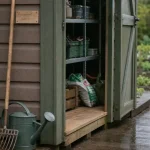 Cabane à outil de jardin en bois avec rangement outils