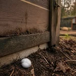 Comment éloigner des rats : coton à la menthe près d’une entrée, traces et crottes sur une bordure