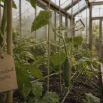 Pied de tomates et concombre en potager serre sous serre froide, dès mars