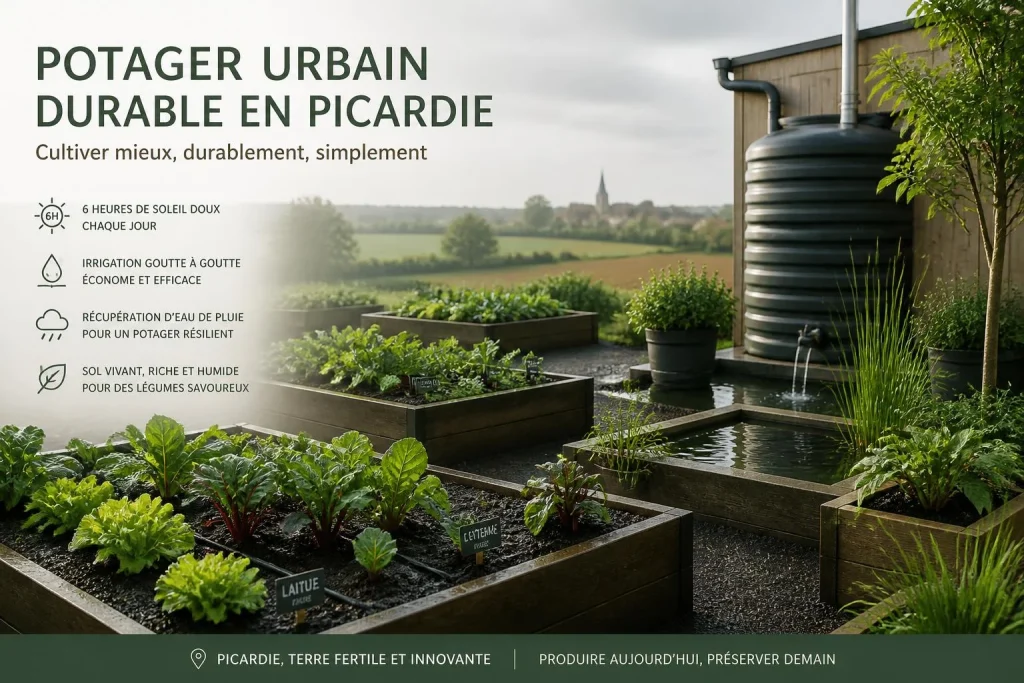 Potager urbain durable en Picardie : 6 h de soleil