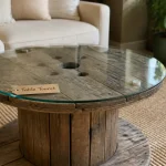Touret en table basse avec plateau en verre 6 mm, finitions au choix