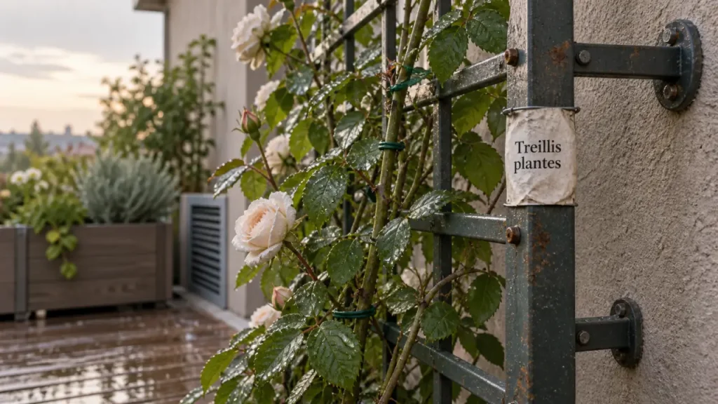 Un treillis pour plantes grimpantes doit porter la plante, pas seulement décorer le jardin