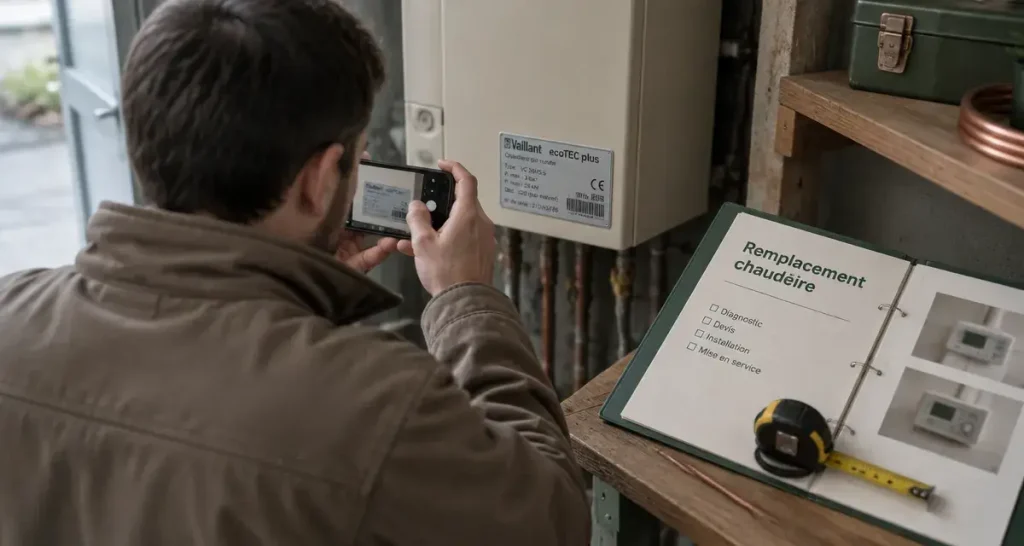 Chaudiere gaz oertli : lire la plaque pour identifier le modèle avant SAV